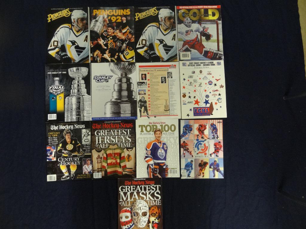 Hockey Programs, Magazines: Pittsburgh Penguins programs, USA Olympic program, NHL Stanley Cup programs, ECHL yearbook, Hockey News, Magazines