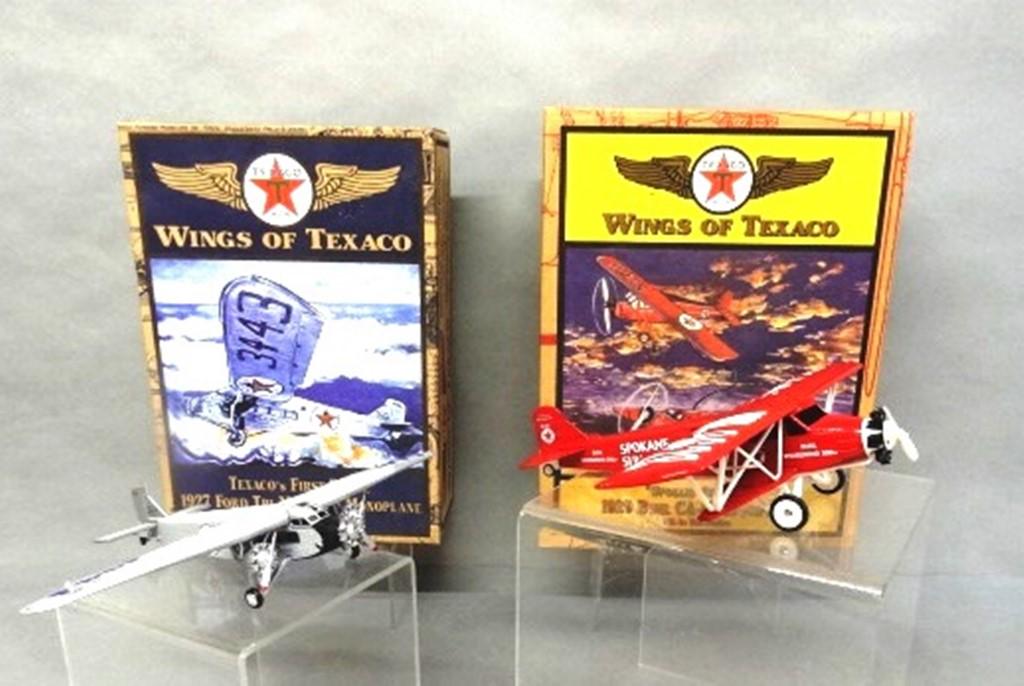 Ertl Texaco Die Cast Airplane Spokane Sun-God, Texaco: Wings of Texaco airplanes 1929 Buhl CA-6 Sesquiplane Spokane Sun-God 9th in series, Texaco 1st plane 1937 Ford Tri-Motored Monoplane 7th in series, 14" x 11" x 4"