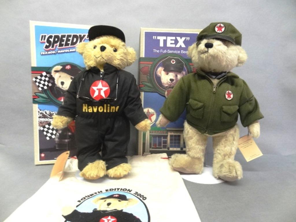 Texaco Bears in O/B: "Speedy" 4th edition 2000, "Tex" the Full Service bear, Monkey Island Bears & Friends