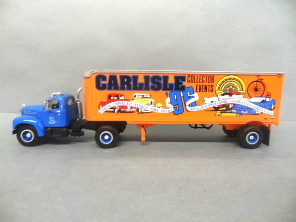 Die Cast Mack Truck: First Gear B-61 Mack tractor trailer 14" x 4" x 3"