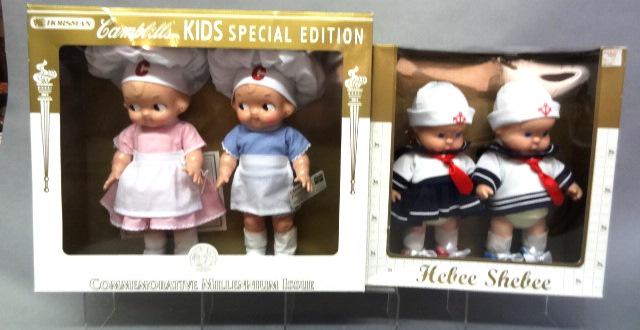 Cambell Kids and Hebee Shebee Horseman Dolls in O/B: Horseman Dolls Campbell Kids & Hebee Shebee 14" x 17"