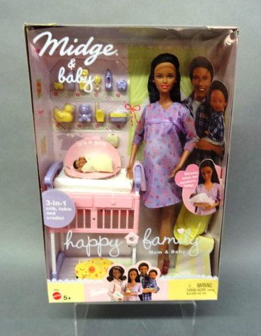 Midge & Baby in original Box: Barbies Midge Happy Family shows Midge Pregnant in box and never removed , in mint condition