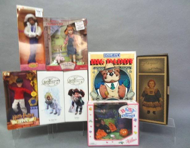 Eight Dolls In Original Boxes: Two Jacqueline Kents Puppets in original box "Birthday & Tooth Fairy" Zapy Creations Body Born, Only Hearts, Club "Briana Joy", Mattel Harry Potter Mattel Fern From Charlottes Web, Lords End "Big Dadd