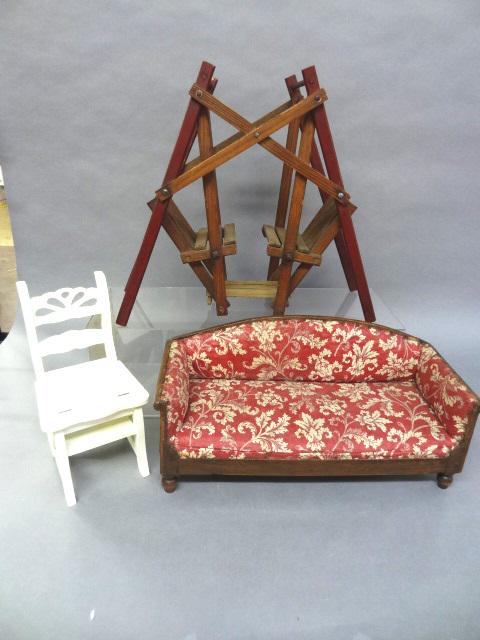 Three Piece Furniture: 1940's Sofa Chair,