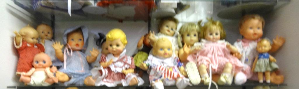 Shelf Lot 60's and 70's Dolls: 1960's and 1970's Dolls All Sizes and Shapes