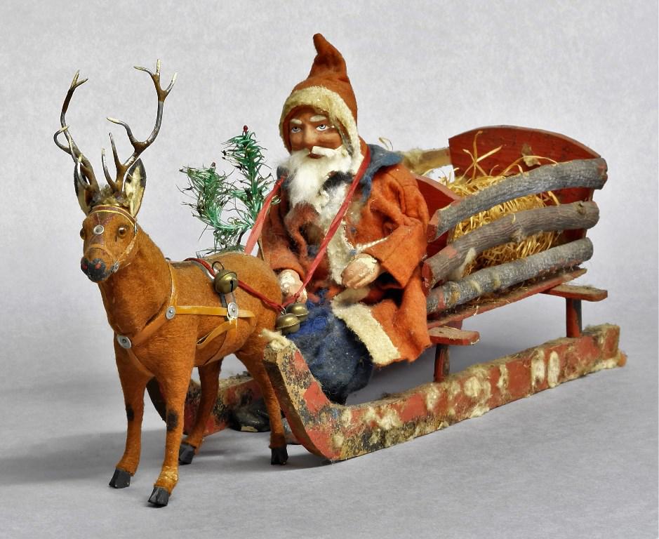 Antique Reindeer Candy Container & Santa Sleigh (1 of 5)