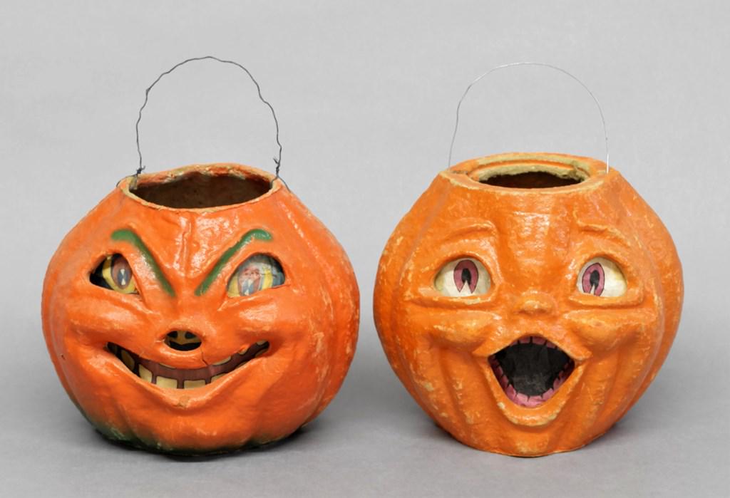 Two Antique Pumpkin Candy Containers (1 of 2)