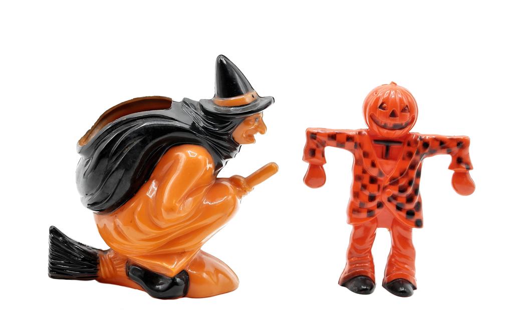 Vintage Witch & Scarecrow Candy Containers (1 of 3)