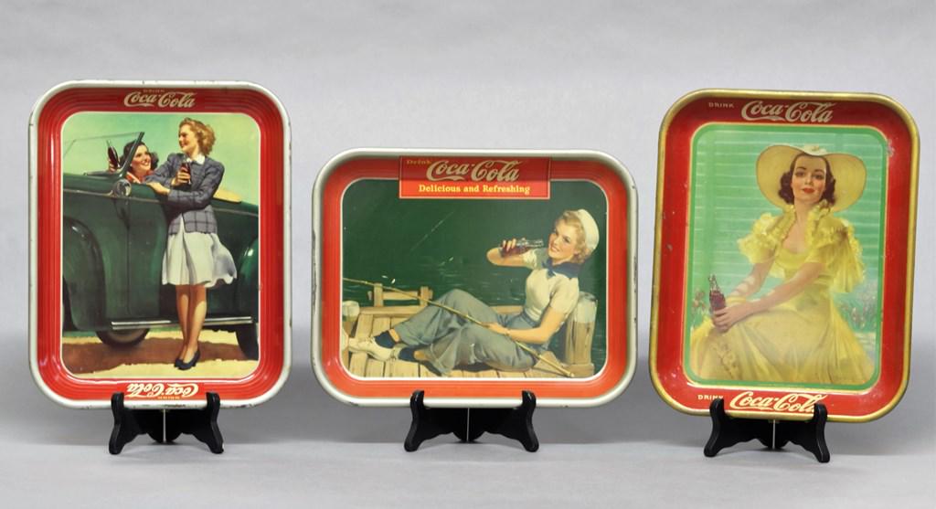 Three Vintage Coca-Cola Advertising Trays (1 of 4)
