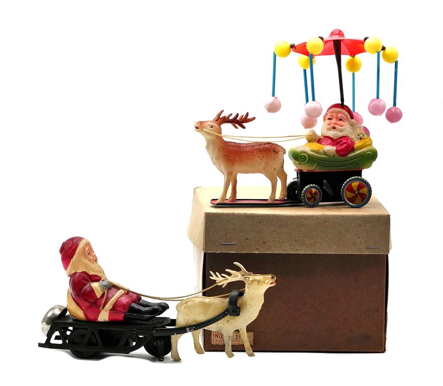 Two Japanese Wind-up Santa Sleighs (1 of 1)