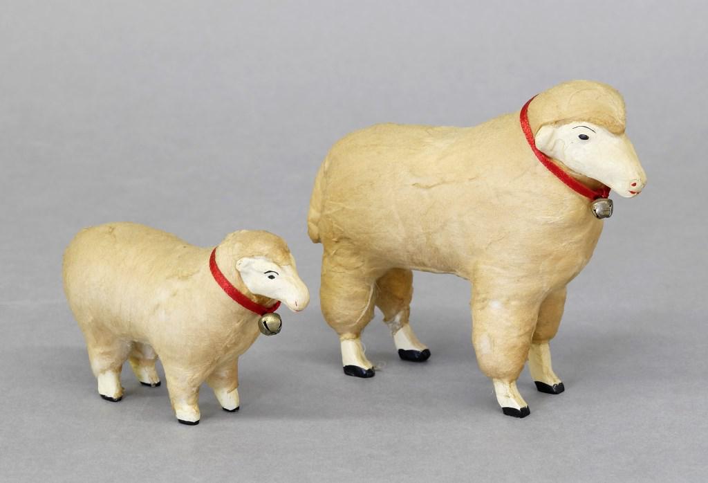 Pair of Composition Sheep (1 of 2)