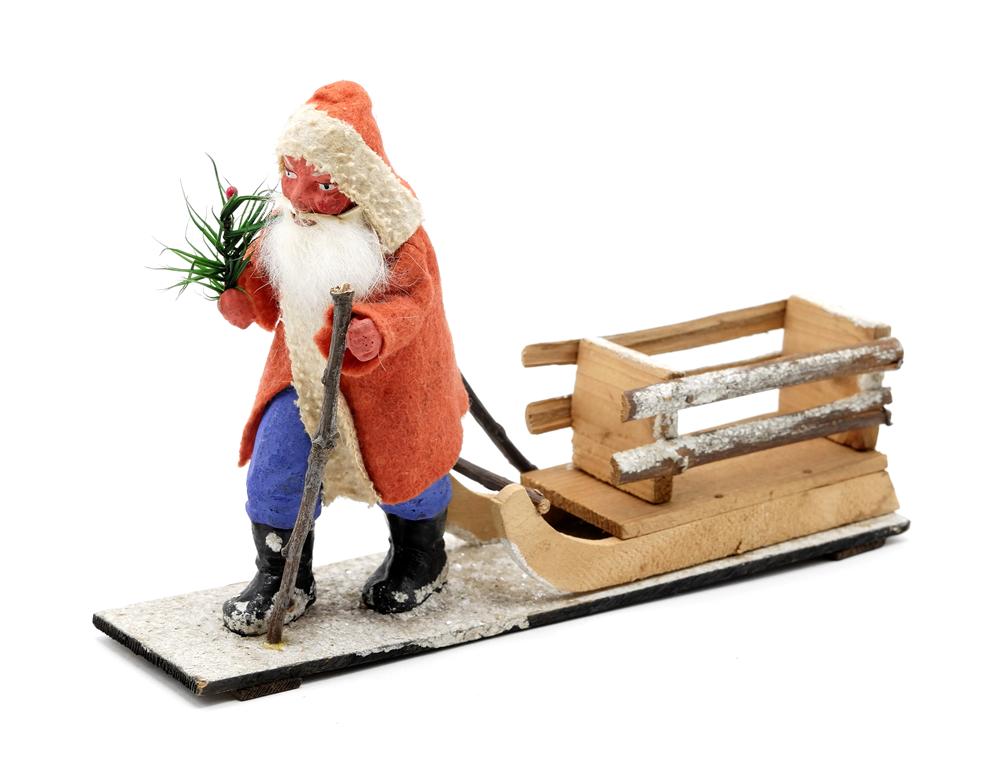 Antique Santa Pulling Sleigh Decoration (1 of 4)