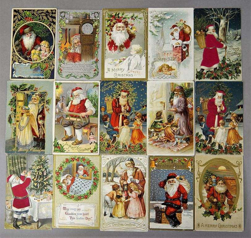 15 Antique Embossed Christmas Cards (1 of 1)