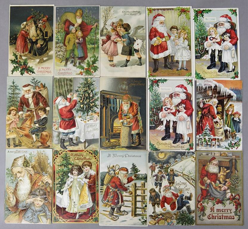 15 Antique Embossed Christmas Cards (1 of 1)
