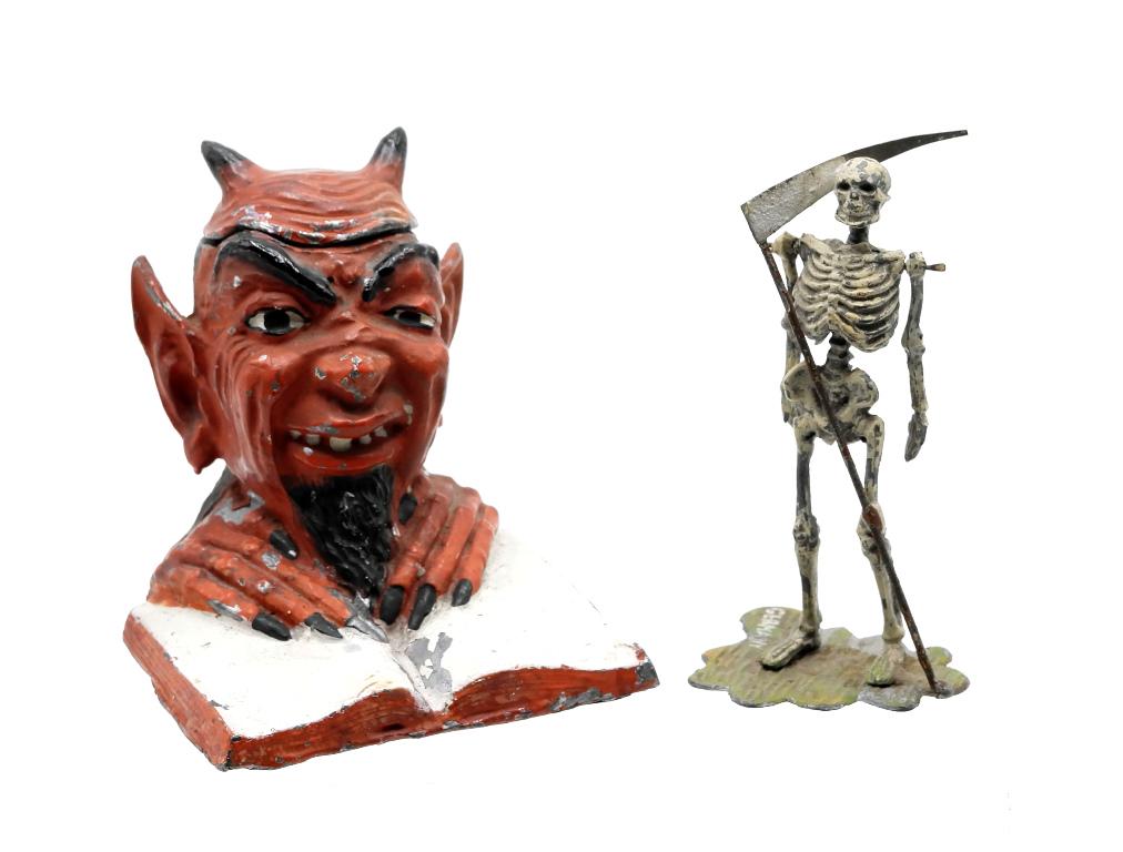 Devil Inkwell & Skeleton Figure (1 of 3)