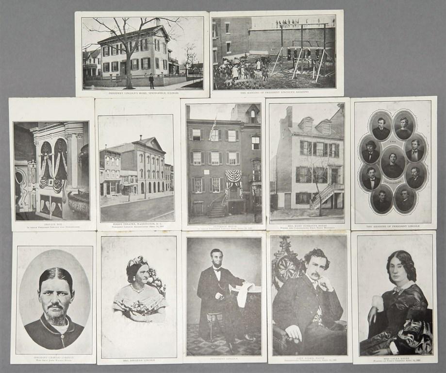 12 Antique Lincoln Assassination Postcards (1 of 1)