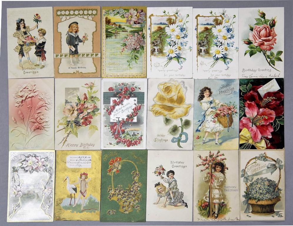 50 Antique Birthday Postcards (1 of 3)