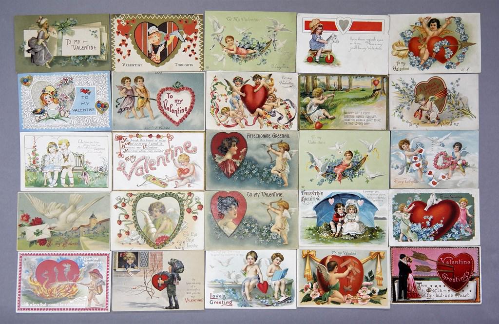 40 Antique Valentine Postcards (1 of 2)