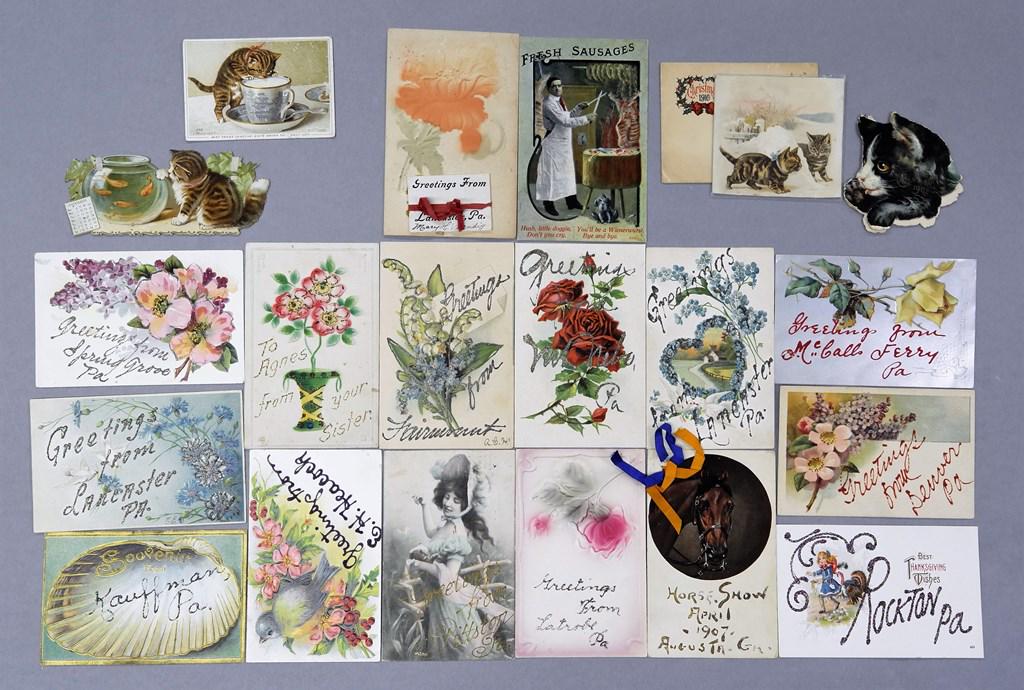 38 Pcs. Assorted Antique Postcards, Pets etc. (1 of 2)