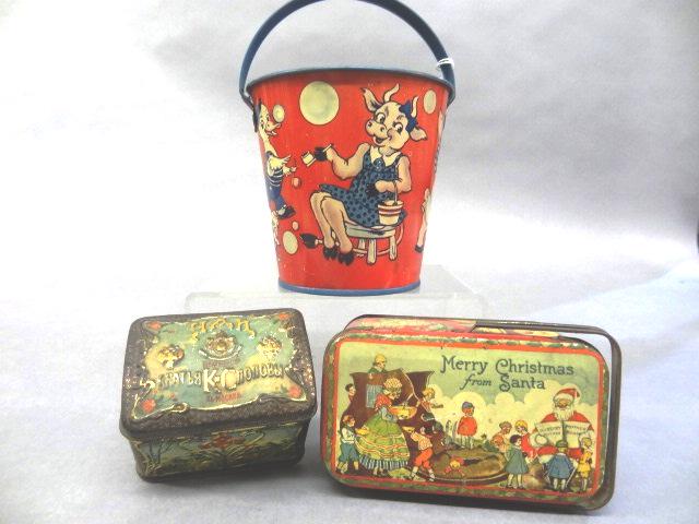 2 Candy Tins, One Elsie the Cow Bucket (1 of 7)