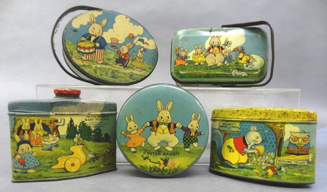 Tindeco Peter Rabbit Candy Tins, Bank and Powder First Image