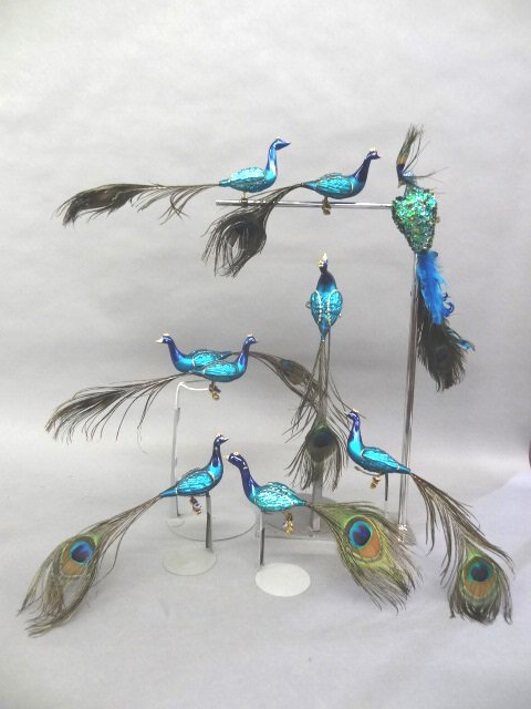 Group of Decorative Peacock Tree Ornaments (1 of 6)