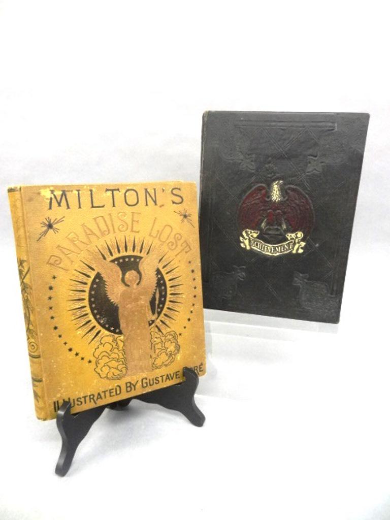 Two Early Illustrated Books: Achievements in Photo-Engraving And Letter Press Printing 1927 with hundreds of full plates illustrating printing styles, Milton's paradise Lost Illustrated By Gustave Dore undated