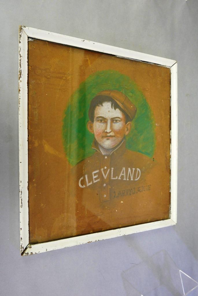 Early Portrait of baseball Player Larry Lajoie: Early 20th century painting of Hall Of Famer Napoleon Lajoie also known as Larry Lajoie wearing his Cleveland uniform, his team called the Cleveland Broncos was renamed The Naps in his honor, painted 
