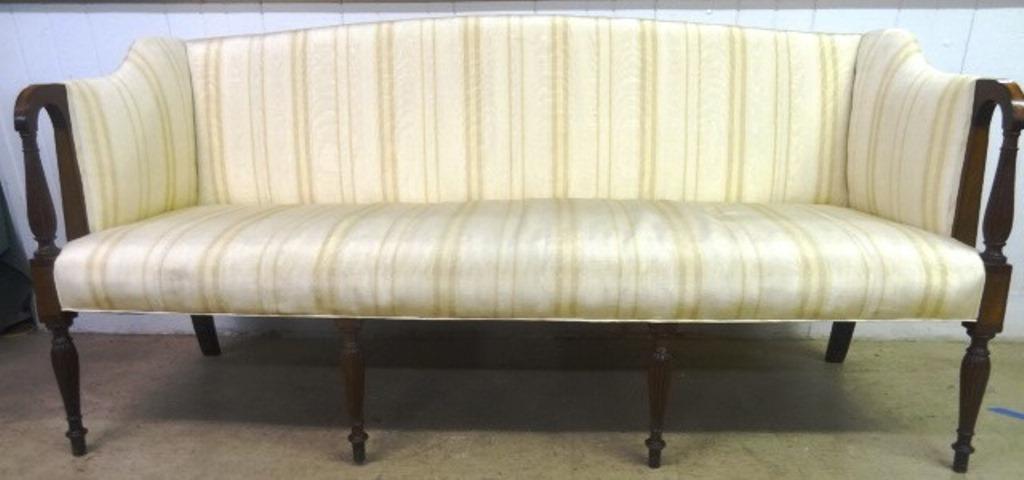 Vintage Sheraton Sofa: Vintage Sheraton style sofa, 2nd half of the 20th century, 72"L, 26"D, 36"H