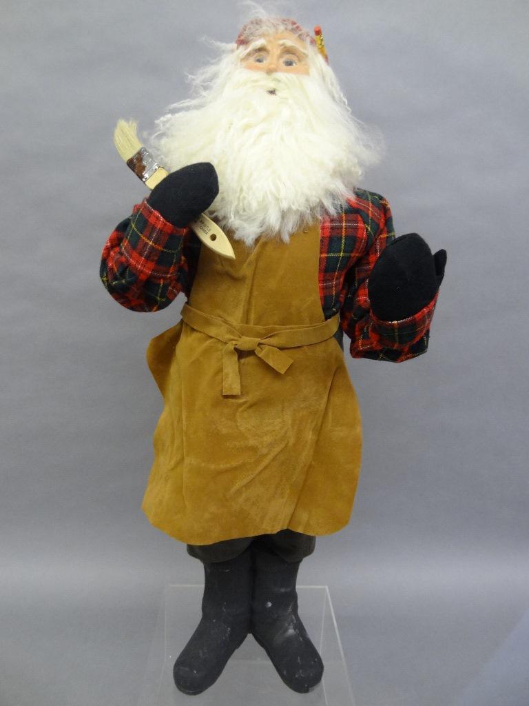 Byers Choice Santa Handyman: Santa 31: Tall , Handyman with Brush and Pencil Byers Choice Label o heel of Boot