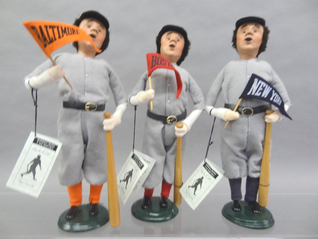 Byers Choice Carolers: Three Baseball Babe Ruth dolls