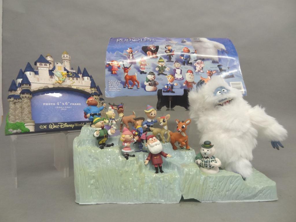Misfit Toys of Disney on Case: Twelve Figure including abominable Snow Monster on Frame Figures 2 to *" tall