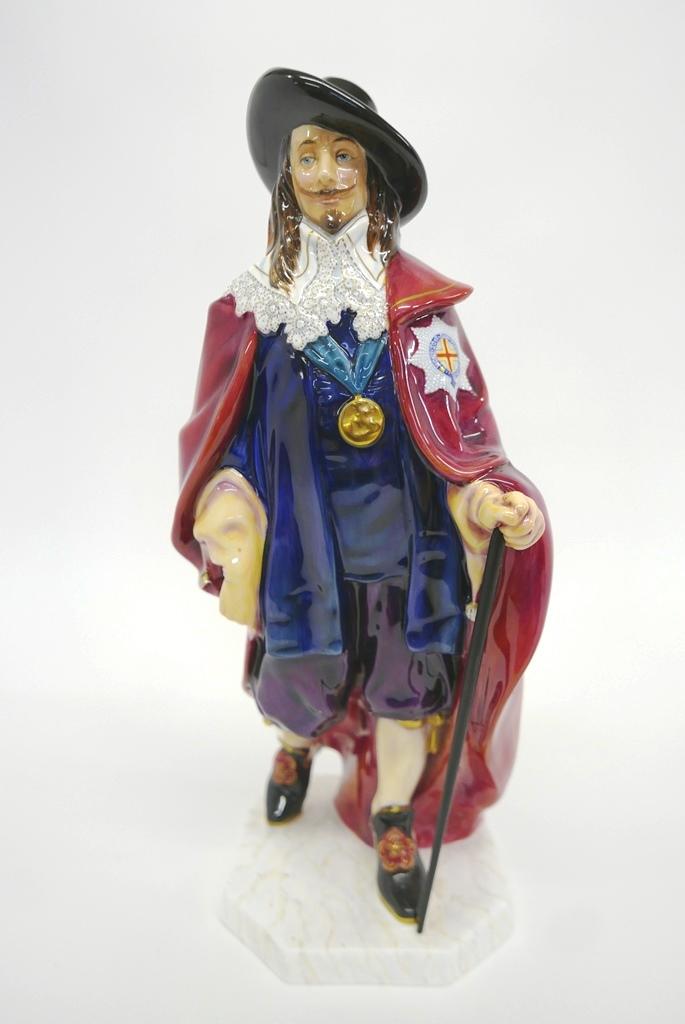 Royal Doulton LE King Charles Figurine: Royal Doulton porcelain figurine of King Charles I, limited edition number 94 of 350 to commemorate the 350th anniversary of the English Civil War
