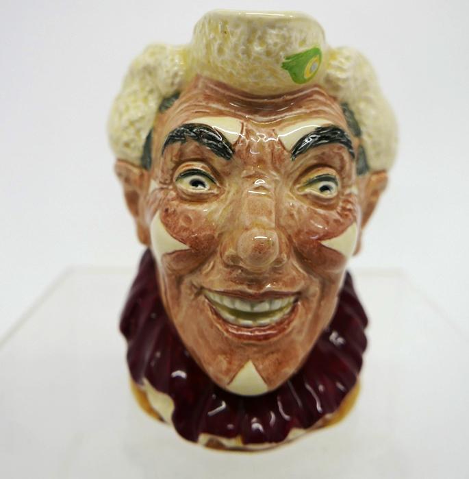 Royal Doulton Large Clown Toby Jug: Royal Doulton vintage copyright 1950 Clown Toby jug 6"H