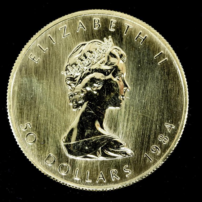 1984 Canada 50 Dollars Gold Coin Maple Leaf: 1984 Canada 50 Dollars Gold Coin Maple Leaf