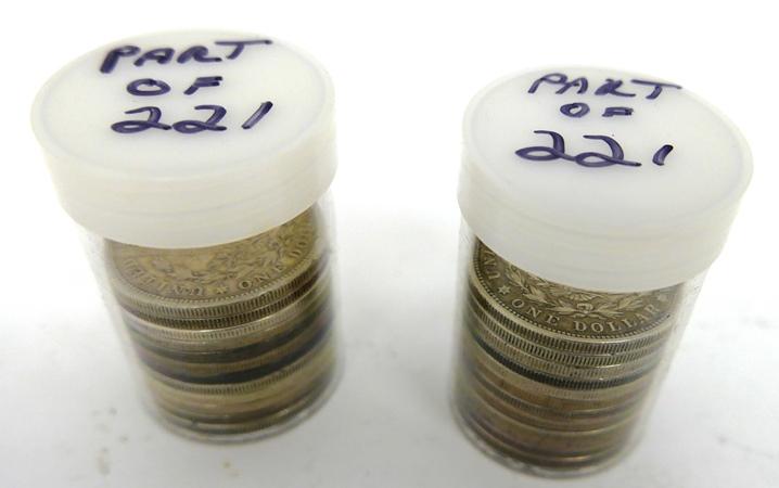 24 - 1921 Morgan Silver Dollars: 24 United States Silver Dollars, 15-1921, 5-1921D, 4-1921S