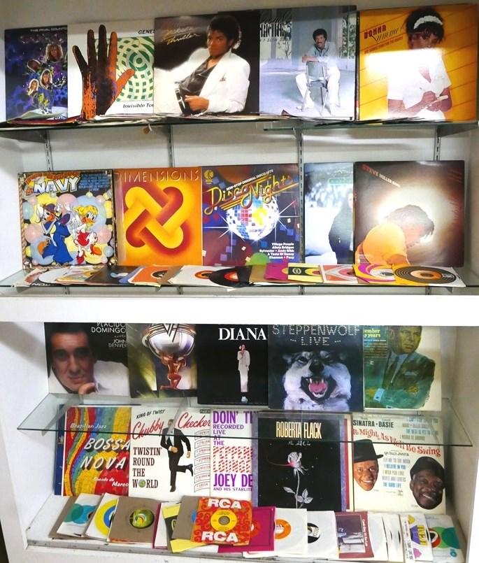 Large Box of Vintage Records: Large box of vintage 33 & 45 records, most in original sleeves, not sorted
