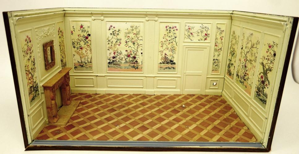 Goebel Stuart Library Room Box Dollhouse: Vintage Goebel room box, removable Plexiglas front and top