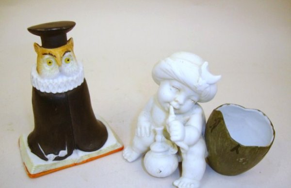 Shafer Vader Owl & Snake Charmer: 2 Shafer Vader Figures, Owl w/Graduation Cap 3 1/2", Snake Charmer 3 "