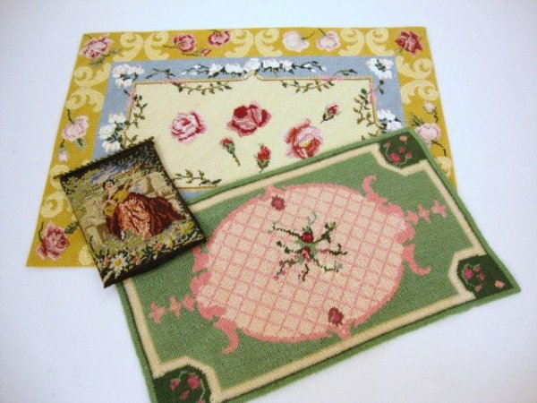 Artist Handmade Needlepoint Carpets: Two Artist Needlepoint Carpets, Both Room size & wonderful Tapestry, all tight stitches, very Well done, 10 x 12" Largest