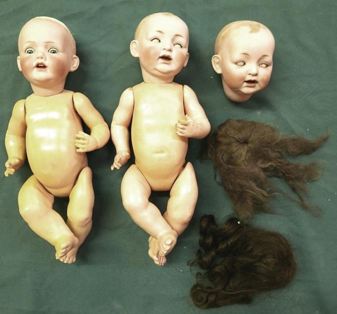 Three JDK Dolls, one is head only (1 of 5)