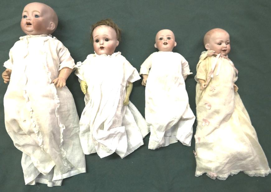 Four Bisque Dolls in dresses (1 of 6)