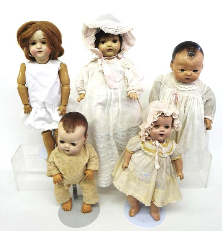 Five Composition Dolls (1 of 6)
