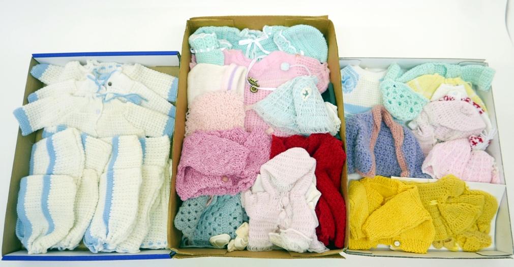 Three Boxes of Doll Knitwear: Three Boxes of Doll Knitwear in all colors
