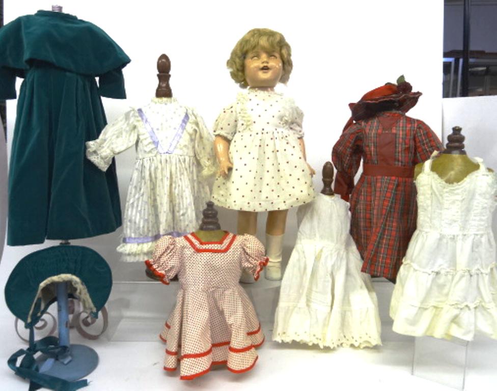 Three Custom Made Doll Dresses and Composition Doll (1 of 6)