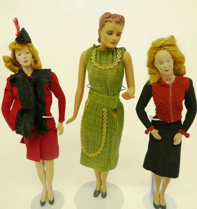 Three Margret Nilsson New York: Three Margret Nilsson New York , 24" and 21" , one in good condition , one broken in half, the other glued arm and cracked fingers……they can be fixed!