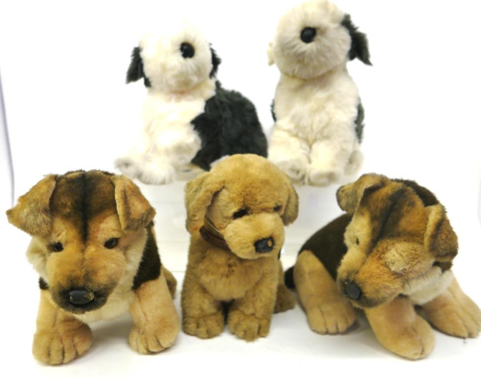 Avanti Five Plush Puppies: Avanti Five Puppies , German Sheppard, Golden Retriever, etc. 14" tallest