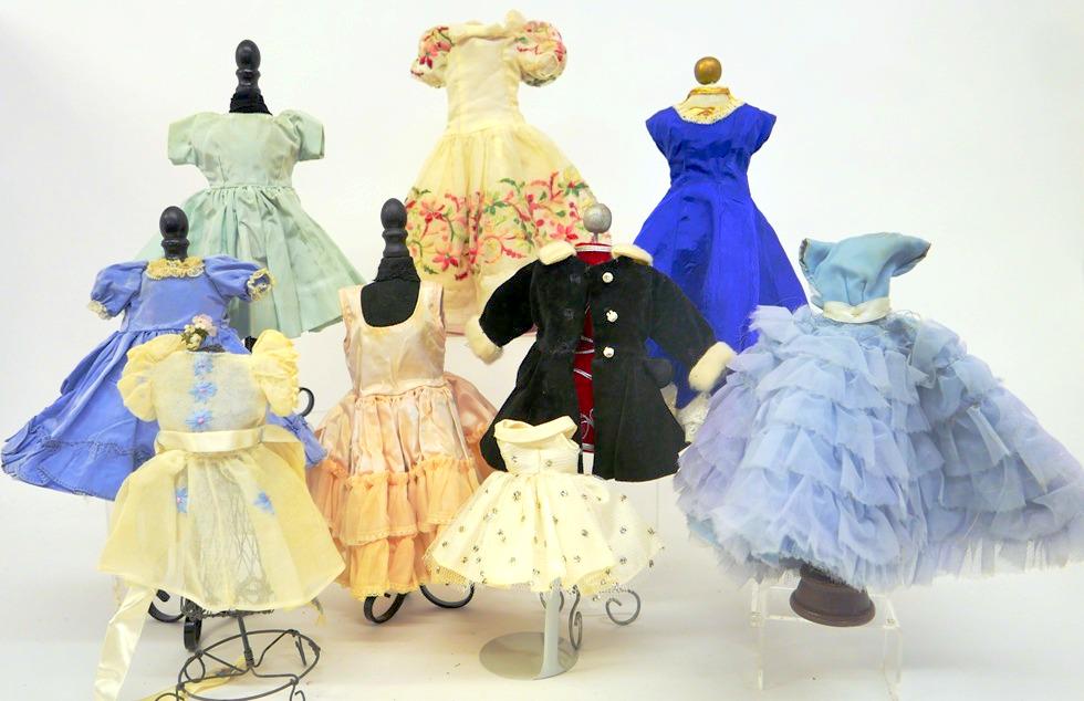 Nine Smaller  Vintage Doll Dresses (1 of 1)