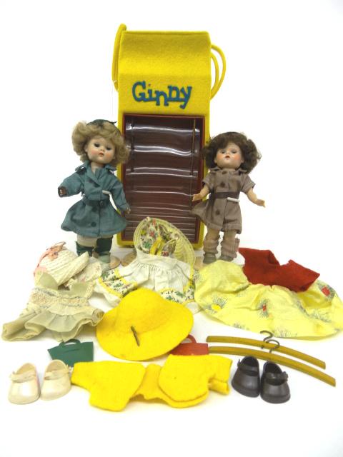 Ginny Case and Two Early Dolls and Clothing (1 of 5)