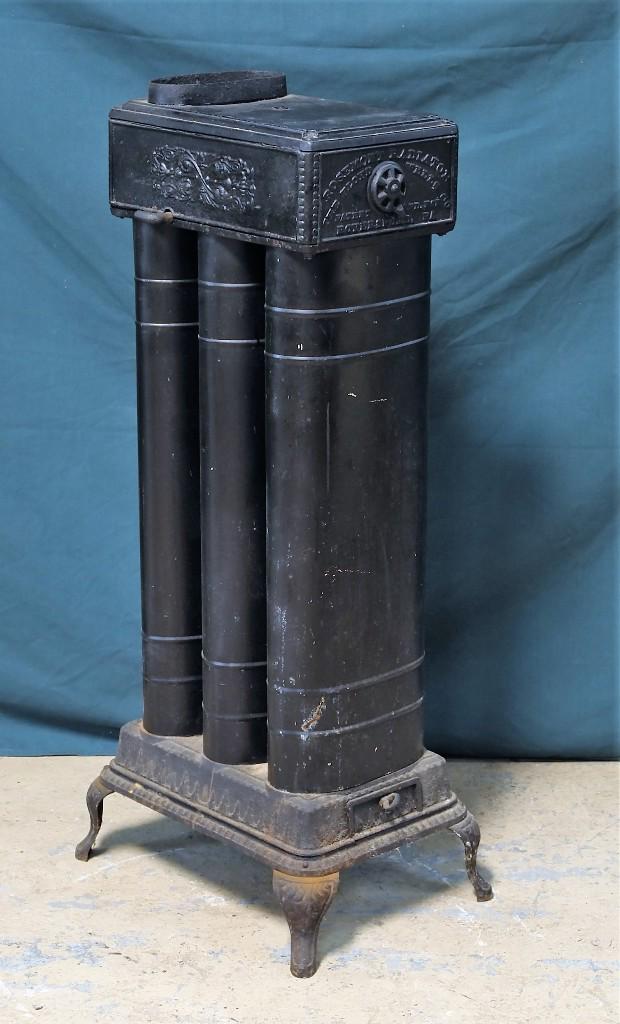 Rosemont Radiator Railroad Heater: Antique Rosemont Radiator from The Floyd Wells Company, Royersford Pa., cast iron and sheet steel on cabriole legs 40"H, 13.5"W, 18"D